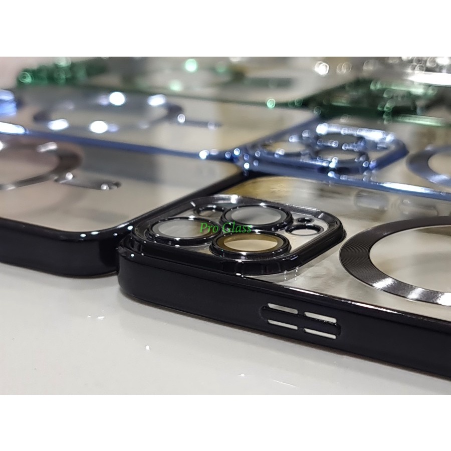 C144 Iphone 11 12 13 14 PRO MAX Magsafe Chrome Plating Premium Soft Case