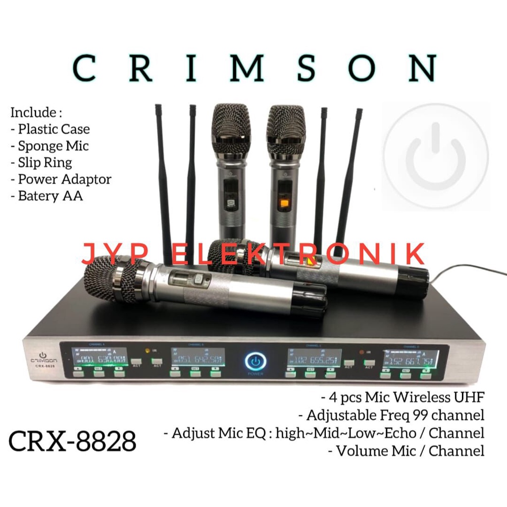 MIC WIRELESS CRIMSON CRX 8828 / CRIMSON CRX8828 UHF ISI 4 MIC WIRELESS