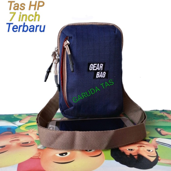 dompet hp wanita Tas selempang HP 7 inchi-Tas slingbag-Tas pinggang-Tas pria dan wanita - merah bata