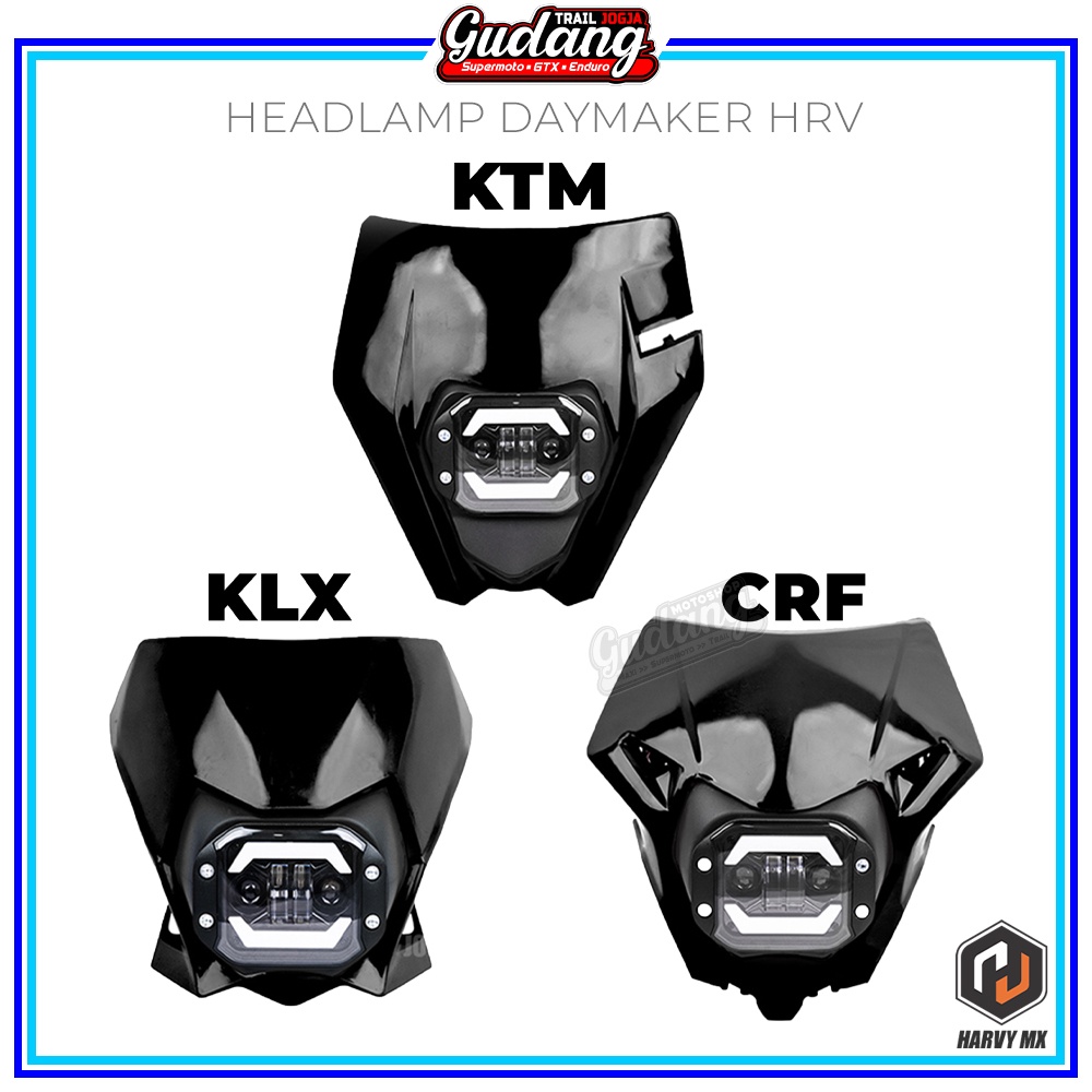 Headlamp Reflektor Daymaker Lampu Depan LED HRV Supermoto KLX BIGFOOT DTRACKER CRF 150L KTM 250 2017