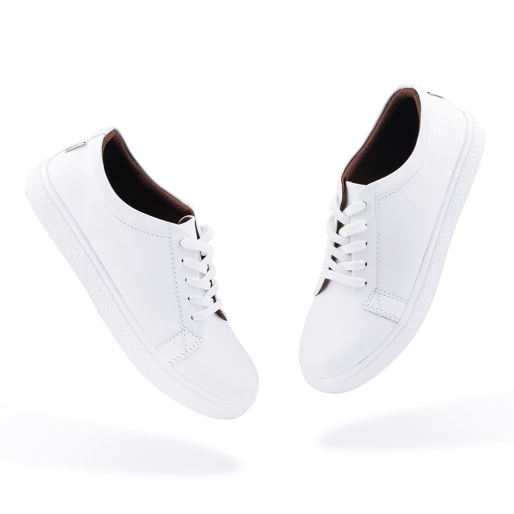 Dyla White | Sepatu Sneakers Wanita Casual Polos Original Putih Cewek Ori Footwear | FORIND Nazreal