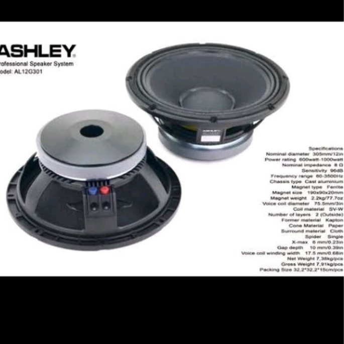 SPEAKER COMPONENT ASHLEY 12 INCH AL 12G301 AL12G301