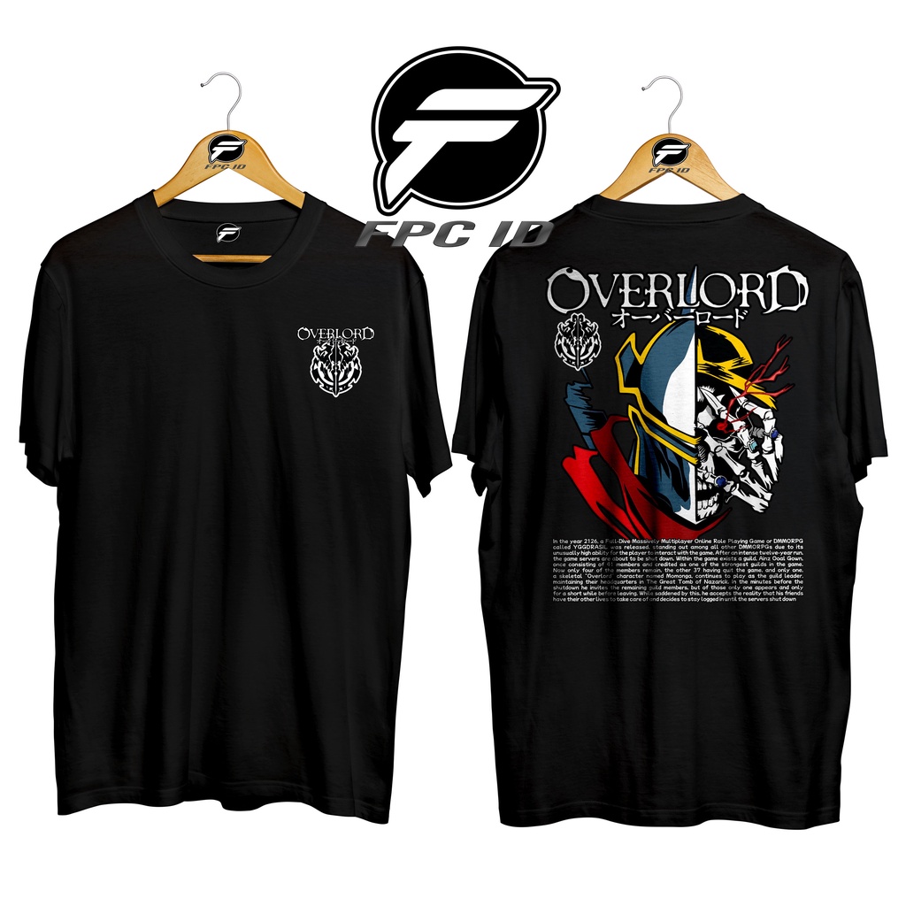 Kaos Anime Overlord Cotton Combed 30s Baju Distro Pria Tshirt Wanita Jumbo Pilihan Favorit Fpc Id