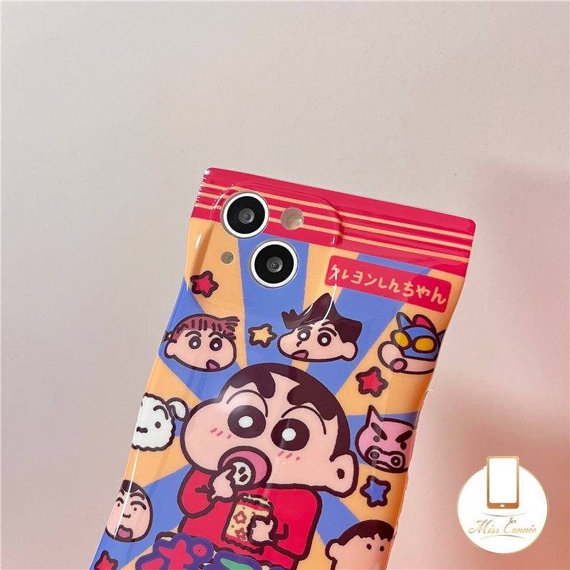 Soft Case TPU Motif Crayon Shinchan Untuk iPhone 11 12 13 14 Pro Max 8 7 6 6s Plus XR X XS Max 14 Plus SE 2020