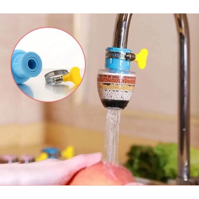 Magic Water Filter Saringan Air Kotor Bakteri Kuman Alat Penjernih Air Kamar Mandi Kran Wastafel 4 Batu Susun Penyaring Filter Air Sambungan Kran Kamar Mandi Wastafel Original Alat Penyaring Penjernih Air Kotor Keruh Bakteri Kuman