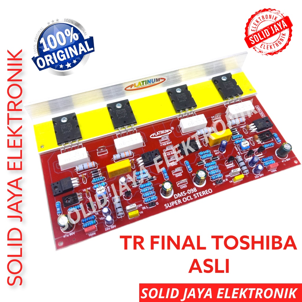 KIT POWER DRIVER SOCL 504 STEREO DMS098 AMPLI AMPLIFIER DRIVER SOCL504 SUPER OCL DMS098 DMS-098 TR TRANSISTOR FINAL PCB FIBER TOSHIBA JAPAN ASLI ORI ORIGINAL PLATINUM