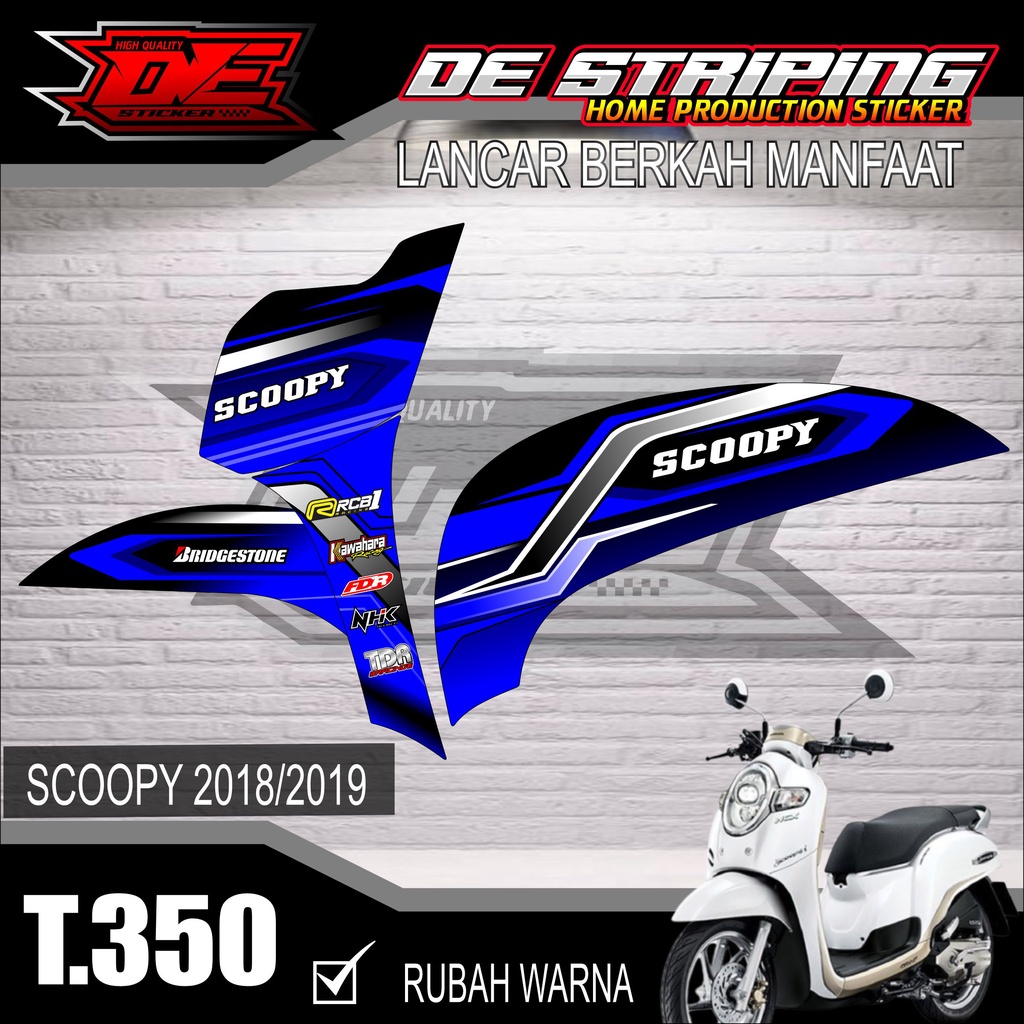 Striping Stiker Motor Scoopy 2018-2019 Semifull Keren Motif Balab T350