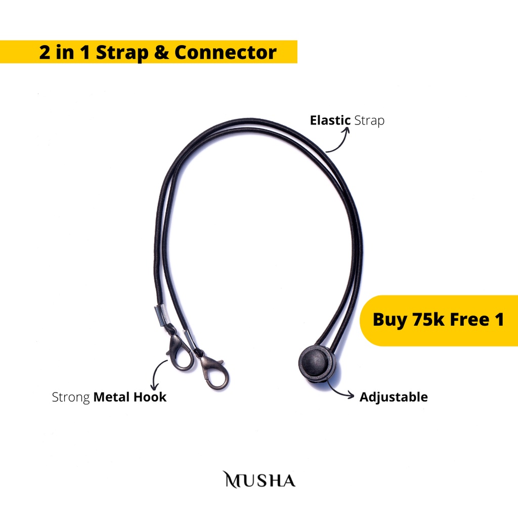 MUSHA 2in1 Elastic Strap Mask - Simple Basic | Strap Masker / Tali Masker