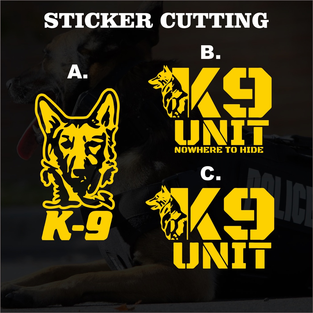 Sticker Cutting K9 Anjing Pelacak Kepolisian