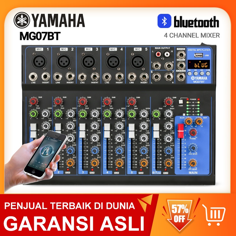 AUDIO MIXER mixer profesional 7-channel MG07BT mixer Penguat sinyal USB Penguat KTV Penguat kinerja panggung Penguat kinerja panggung