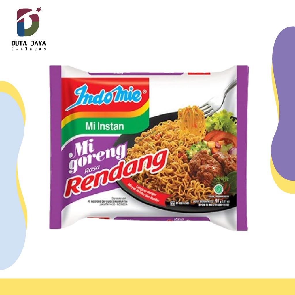 Mie Indomie Mi Instan Goreng Rendang 91 Gram