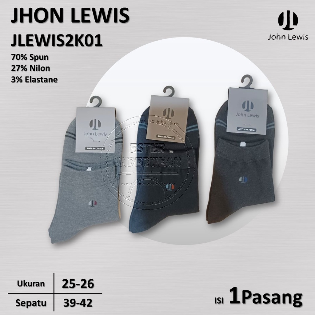 Kaos Kaki Dewasa Jhon Lewis Anti Bakteri JLEWIS-K01 Isi 1Pasang