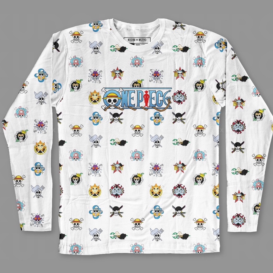 Longsleeve One Piece World White Fullprint Anime Manga