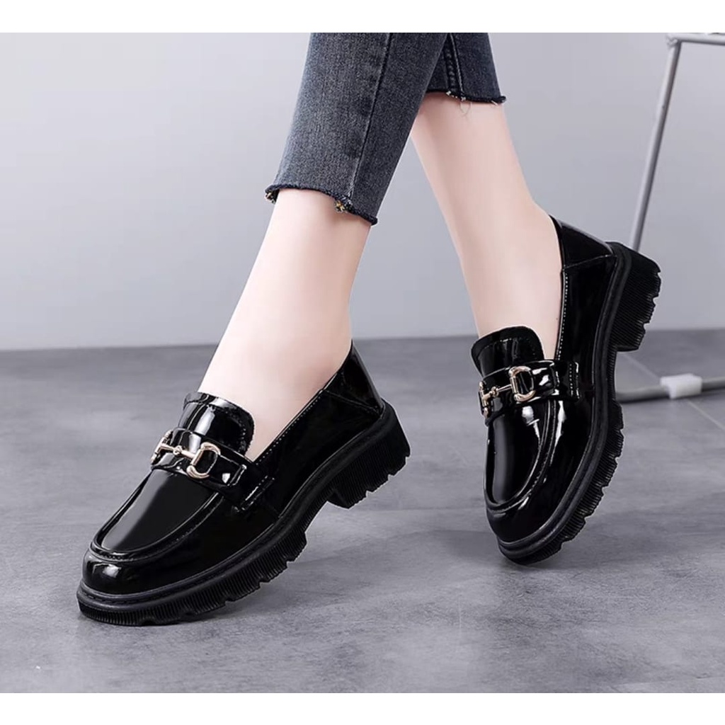 Fakhrieshop- SEPATU WANITA LOSFERS DOCMART / SEPATU KULIT GLOSY PREMIUM BR 01