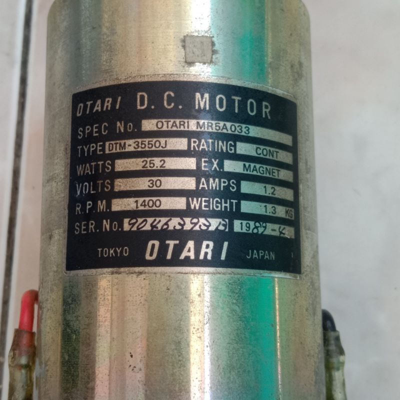 Otari Dc Motor 12 ~ 30V Dc 25.2W 1400Rpm