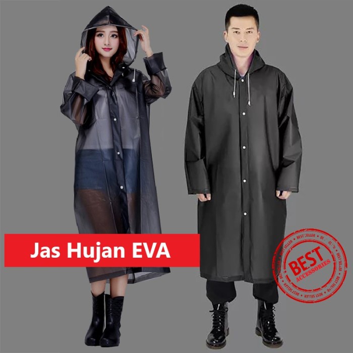 Jas Hujan EVA Ponco HOODIE Raincoat Model Poncho Kancing