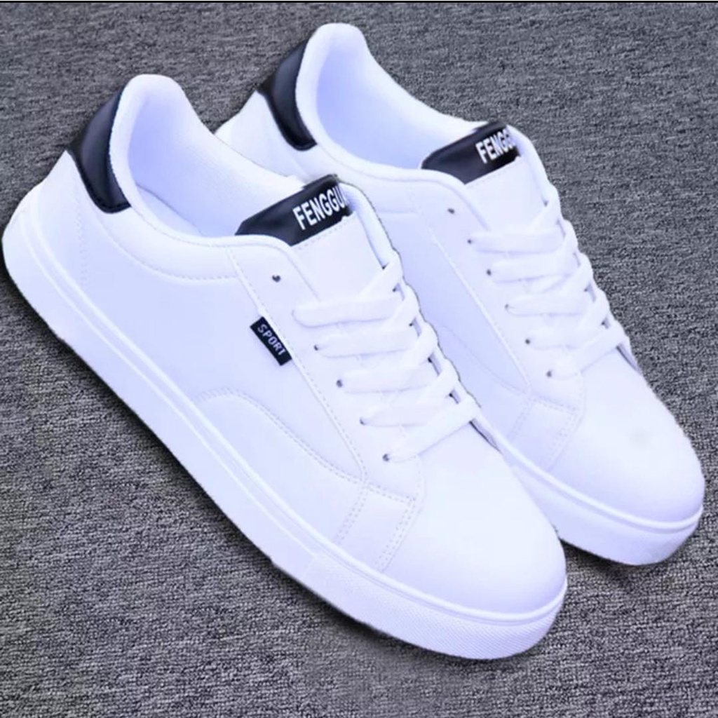 Sepatu Casual putih senji pria sneakers casual sport shoes senji HK -A1717-HITAM
