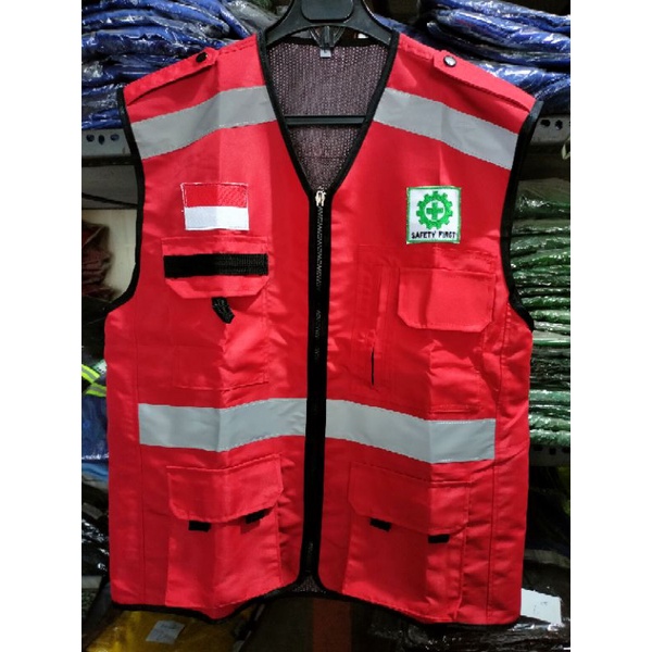 ROMPI SAFETY MERAH BAHAN FULL TASLAN