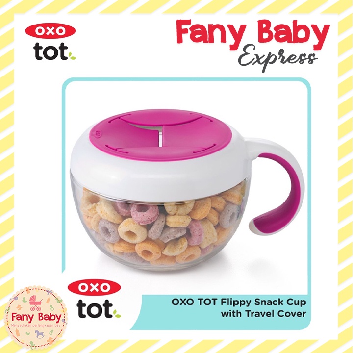 OXO TOT FLIPPY SNACK CUP WITH TRAVEL COVER