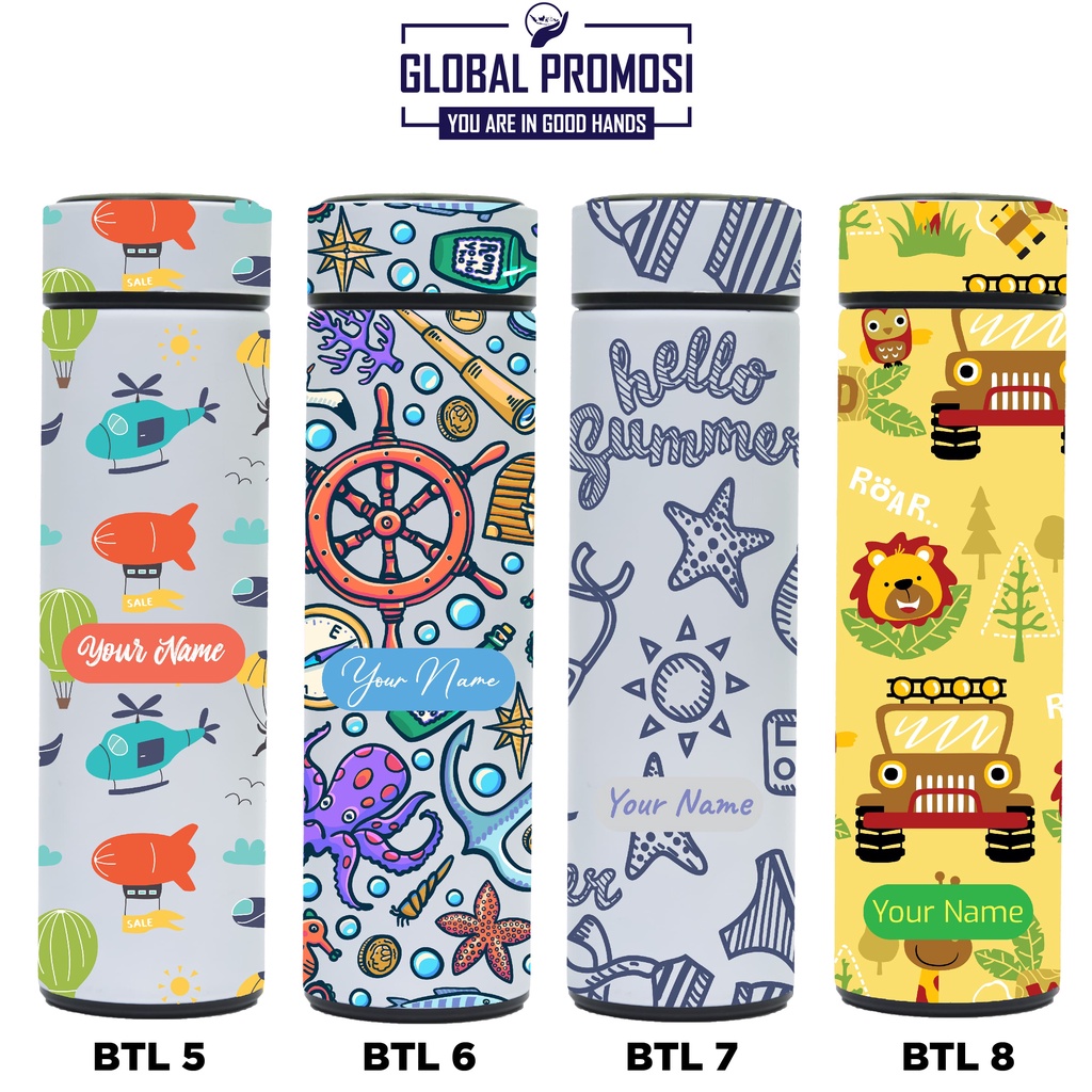 Souvenir Botol Minum Tumbler Print UV Motif Adventure/Petualagan Untuk Gift Personal / Corporate