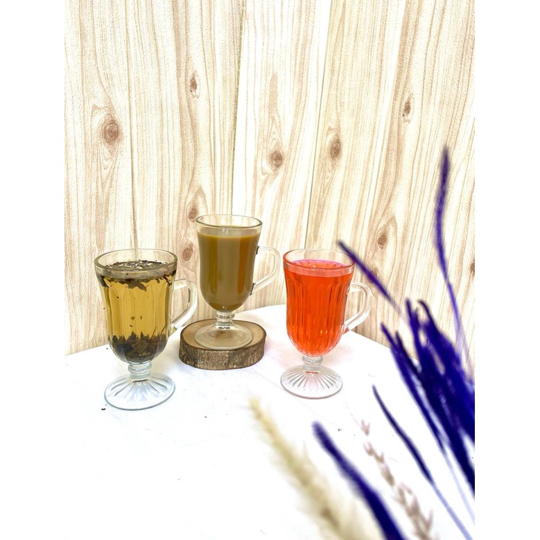 Gelas Kaki Dan Gagang Kaca Kedaung 200ml / Gelas Jus Float Kopi Latte