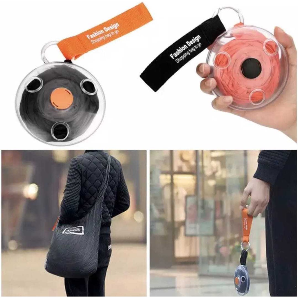 Tas Belanja Lipat / Shopping Bag Roll / Kantong Belanja Modis Roll Up Bag / Kantong Ajaib Tas Travel Lipat Portable Kapasitas Besar