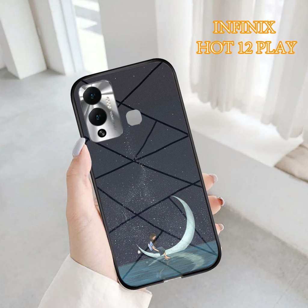 Softcase Glass Kaca INFINIX HOT 12 PLAY - Case Handphone  INFINIX HOT 12 PLAY [T38]