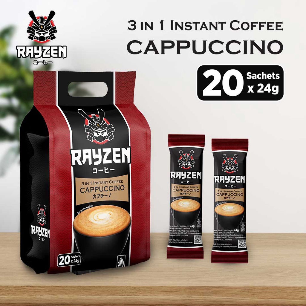 

Kopi Instan Rayzen 3 in 1 Cappuccino Bag 20 sachet x 24g