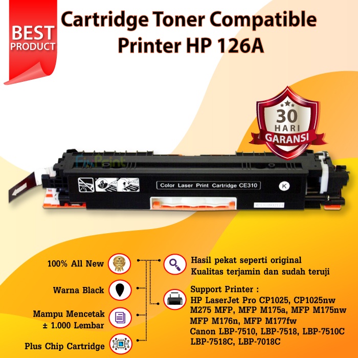 Toner Cartridge HP CE310A cf350a 130a 126A Black Pro cp1025 cp1025nw M175nw Canon 329 729 LBP7018C