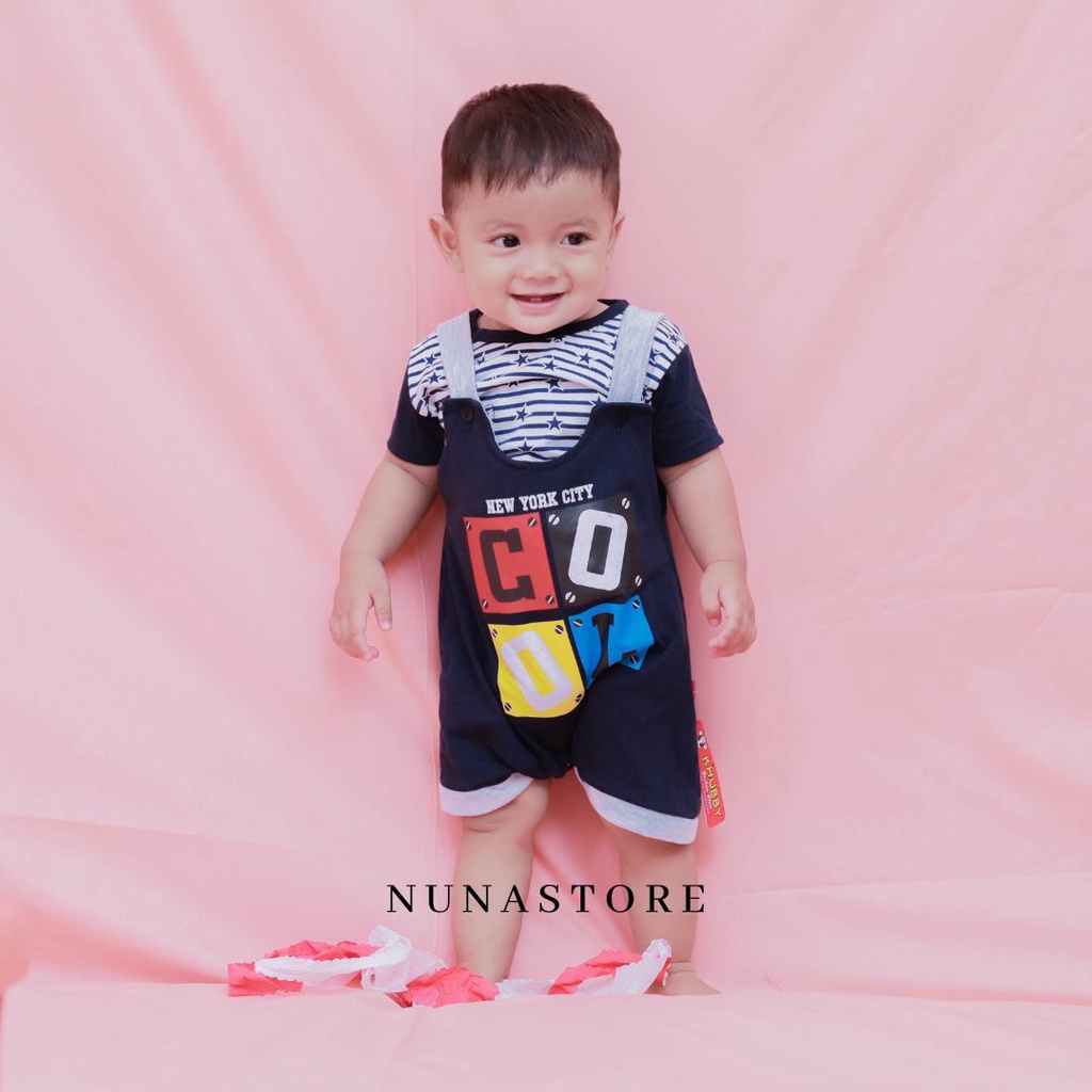 Nuna Store Setelan Baju Celana Kodok Anak Laki-laki Usia 0 Bulan - 6 Bulan IMK Model Kodok Cool