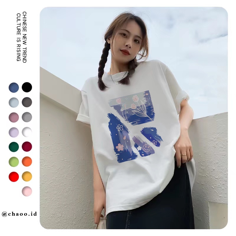 Atasan Kaos Lengan Pendek Wanita/baju kaus oversize wanita/Oversize Atasan Kaos Lengan Pendek