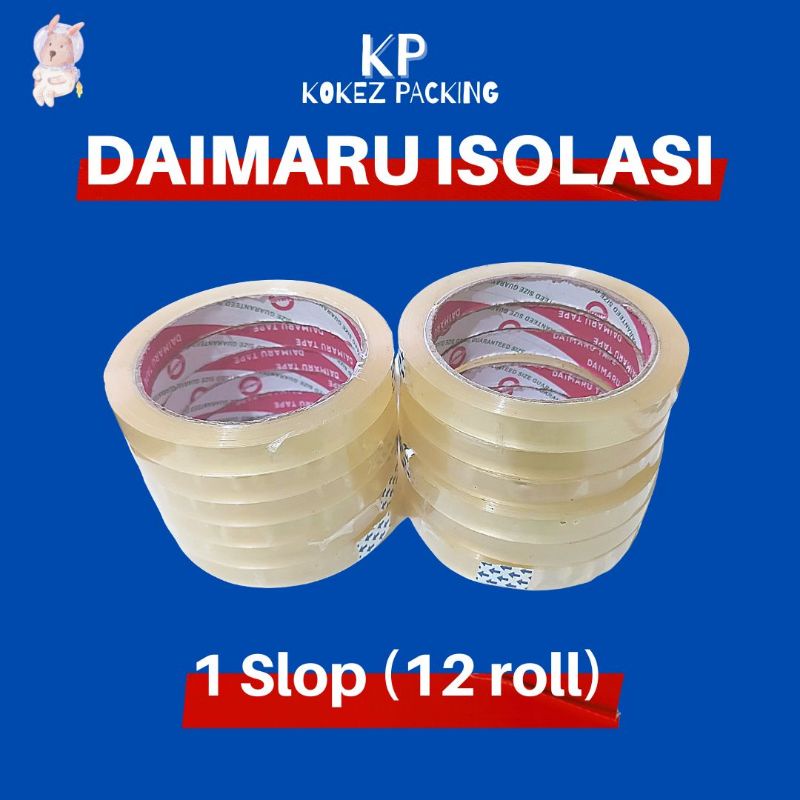 

(Dapat 12) Solasi / Isolasi / Solatip Bening DAIMARU 1/2 Inch (12 mm x 72 Yard)