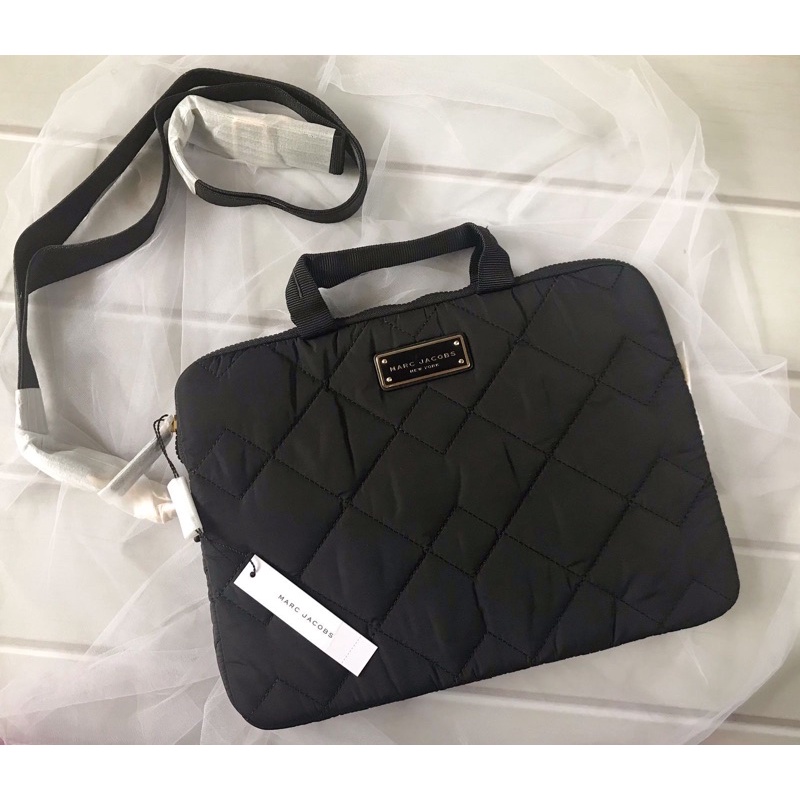 Marc Jacobs Quilted Nylon Laptop Bag Black
