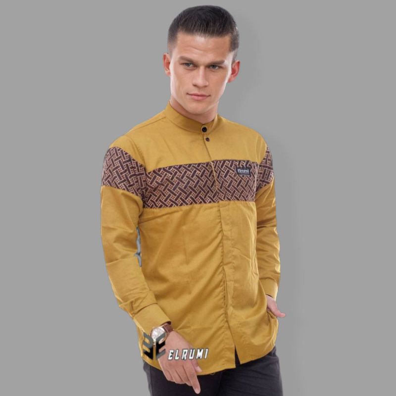Baju Koko Kobata Dewasa Lengan Panjang Original El-Rumi