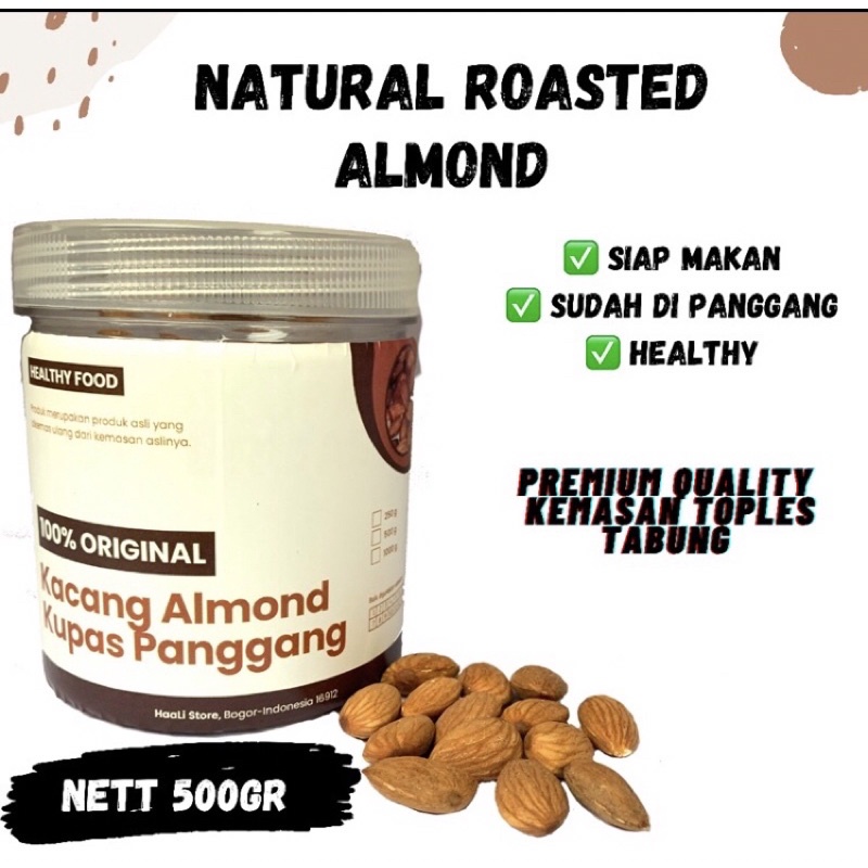 

KACANG ALMOND KUPAS PANGGANG 500gr Natural Roasted almon roasted almon matang almon panggang Almond Matang Almond Premium Almond Roasted Almond Panggang USA Almon Roasted Kacang Badam Kacang Import Almond Olam almond blue diamond