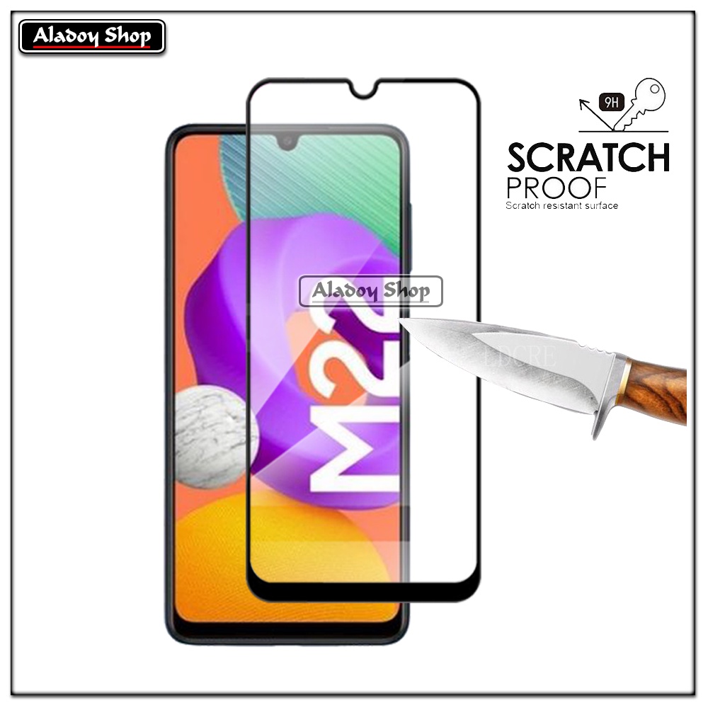 PAKET 2 IN 1 Tempered Glass Layar Samsung M22 + Skin Carbon Film 3D