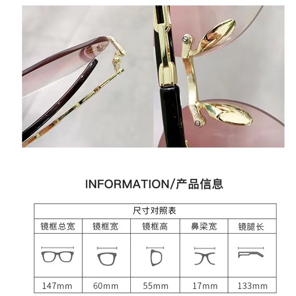 rowling (ka-268)Sunglasses  Kacamata Hitam Bulat No frame Women Sunglasses Titanium New Arrival Import Kacamata Fashion