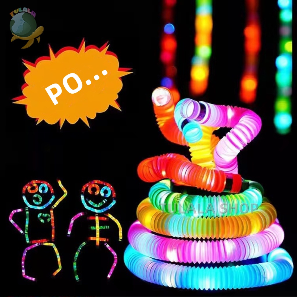 [TULALA SHOP]Mainan LED POP FIDGET TUBES SENSORY TOYS/Mainan anak Murah Lampu LED bisa Kreasikan bentuk apa ajah/Mainan anak Lampu warna warni Selang Pipa Light Up Pop Pipes