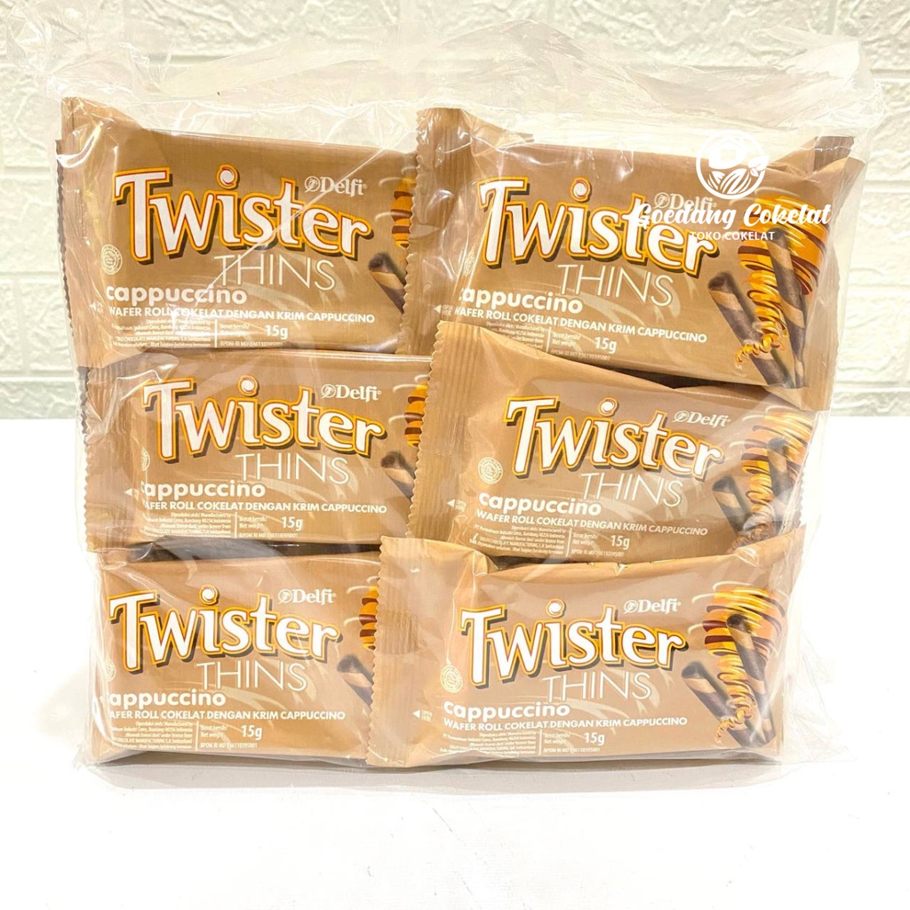 

Ay00! Delfi Twister Thin Coklat Chocolate Strawberry Cappuccino Vanilla 12 Pcs x 15gr
