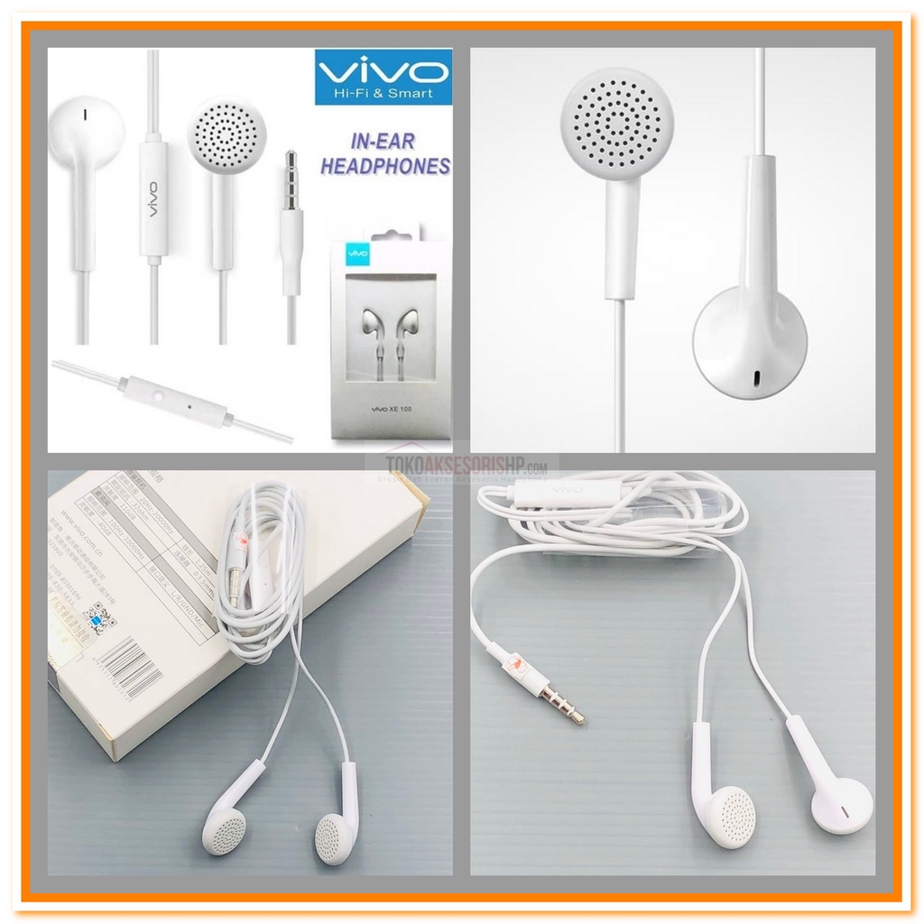 HANDSFREE VIVO XE100 / HEADSET VIVO XE-100 / EARPHONE VIVO XE 100 ORI