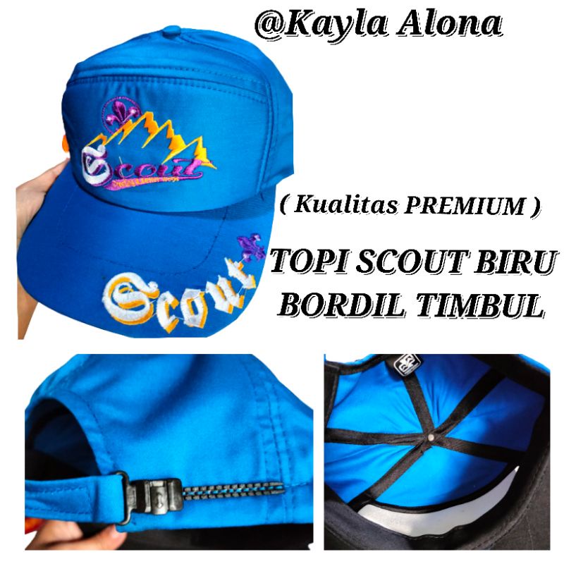 ( PREMIUM Kualitas ) TOPI SCOUT BIRU BORDIL