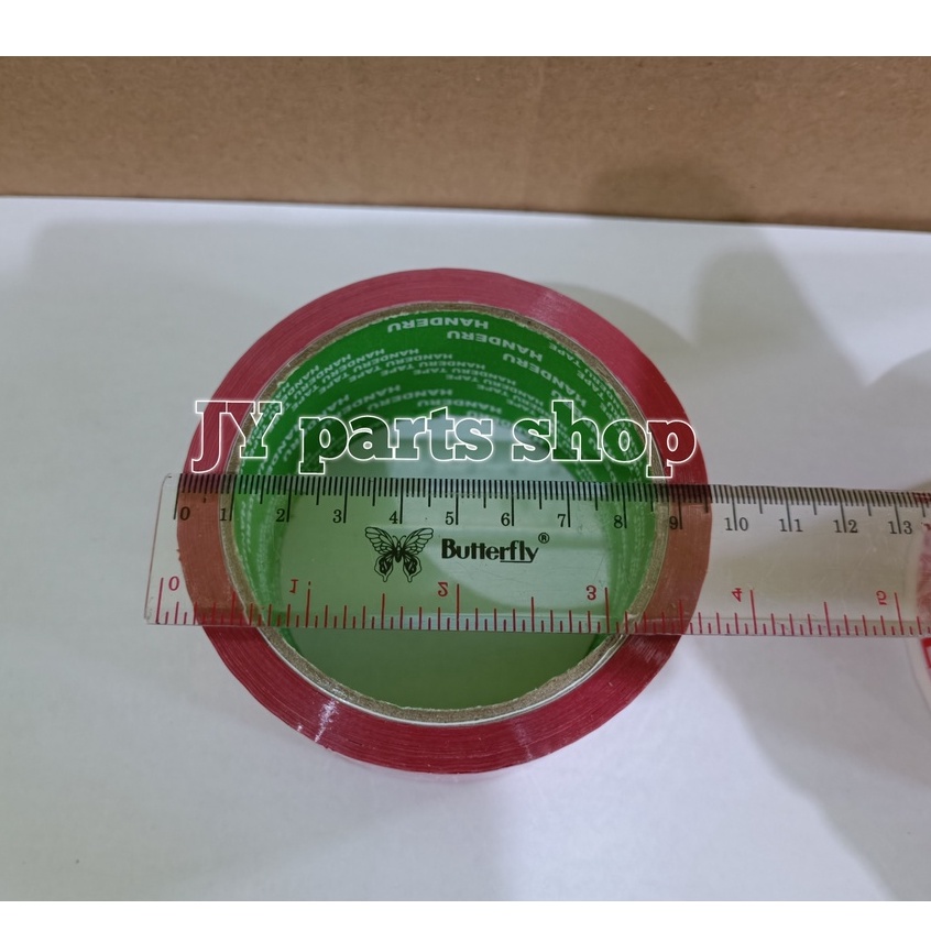 lakban opp fragile merah putih 48 mm handeru