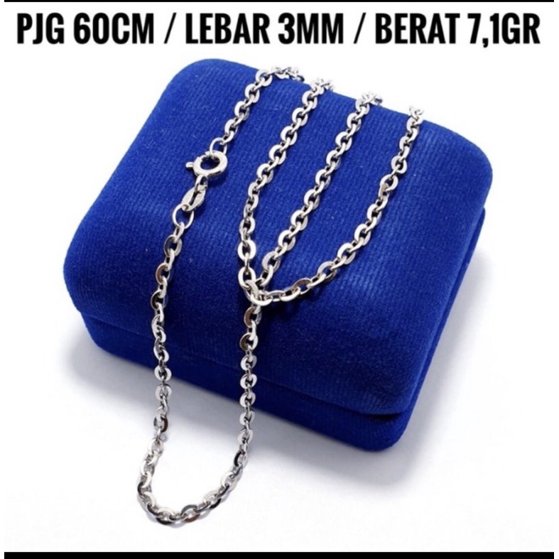 Kalung nori polos kalung pria kalung wanita perak 925 lapis emas putih