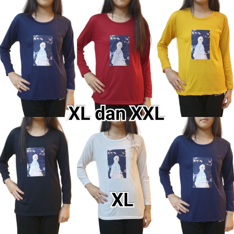 kaos oblong PE tgn panjang XL.XXL.XXXL.hijau bulan