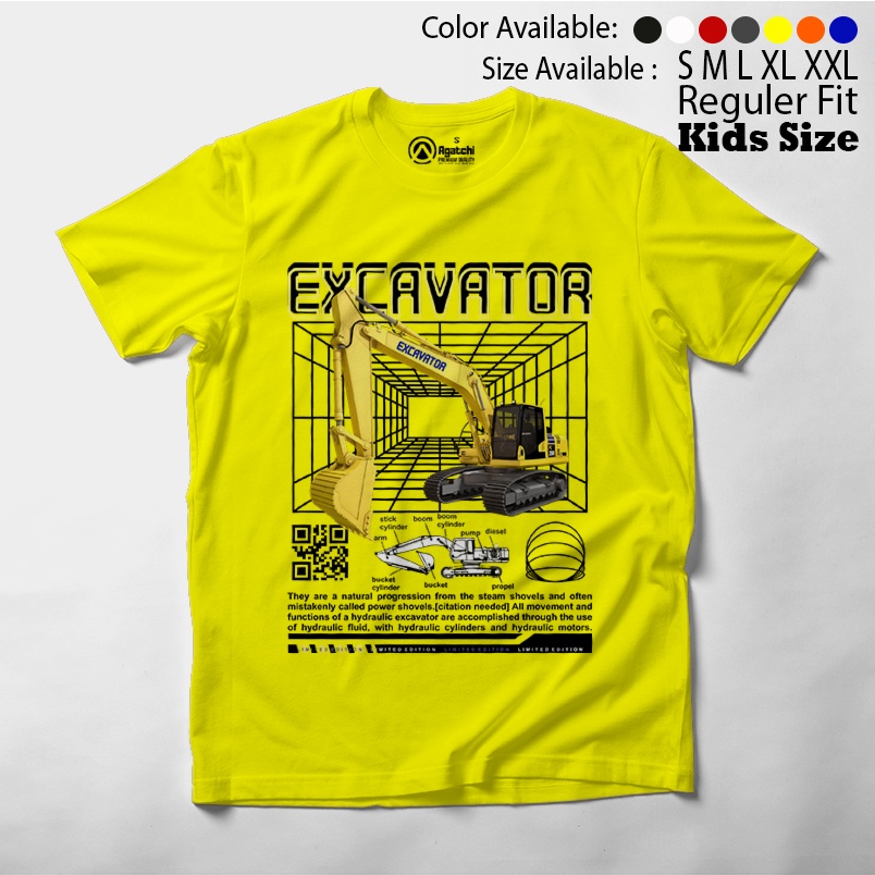 Baju Kaos Atasan Anak Laki - Laki Motif Excavator