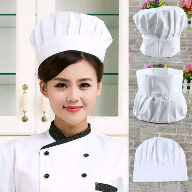 TOPI KOKI CHEF CUSTOM NAMA LOGO USAHA REQUEST LOGO