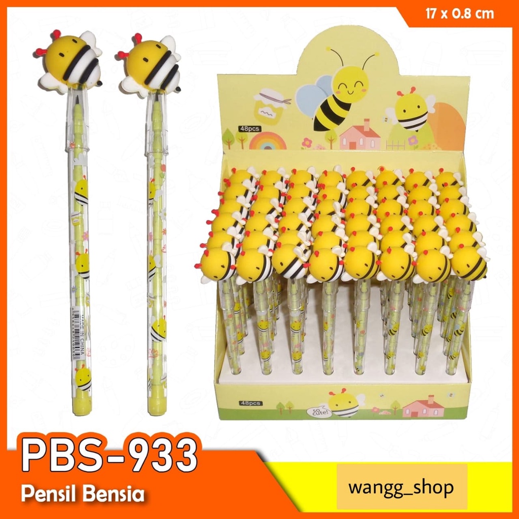 PENSIL BENSIA MOTIF LEBAH  KEKINIAN / PENSIL ANAK ANAK LUCU DAN UNIK / PENSIL BENSIA SUSUN CABUT KARAKTER LEBAH / PBS-933