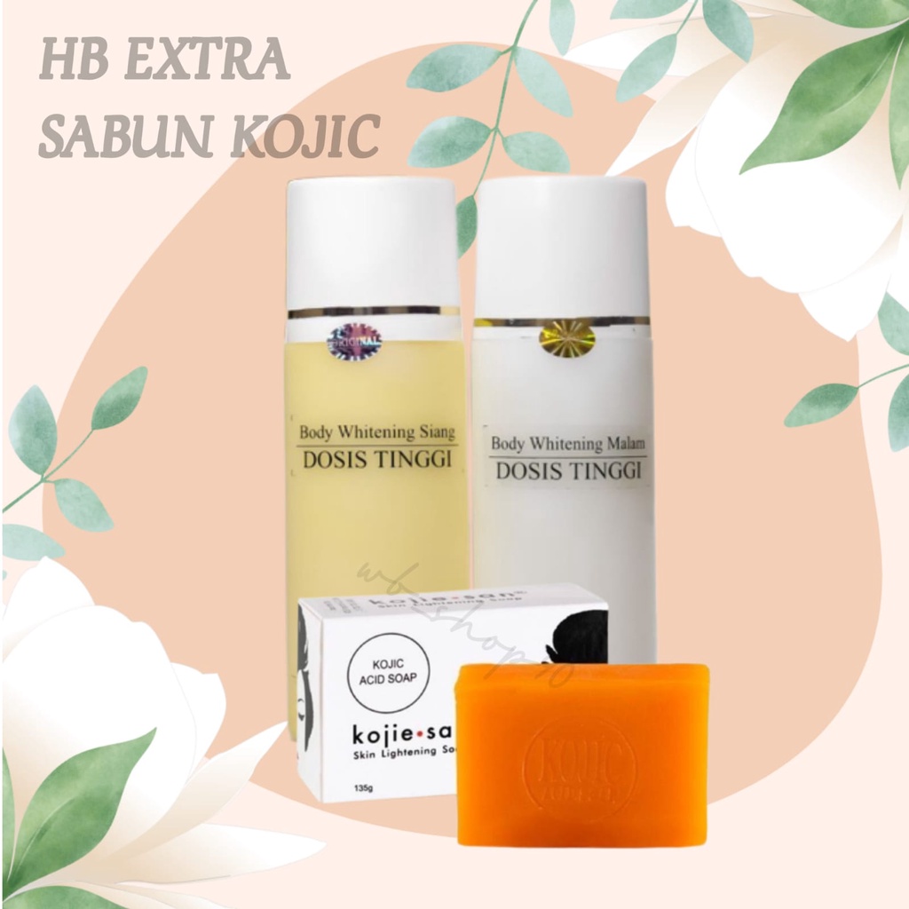 Paket 3 in 1 Dosting Pemutih Handbody Lotion Whitening Body Lotion Pemutih Badan HB Siang Malam Hand