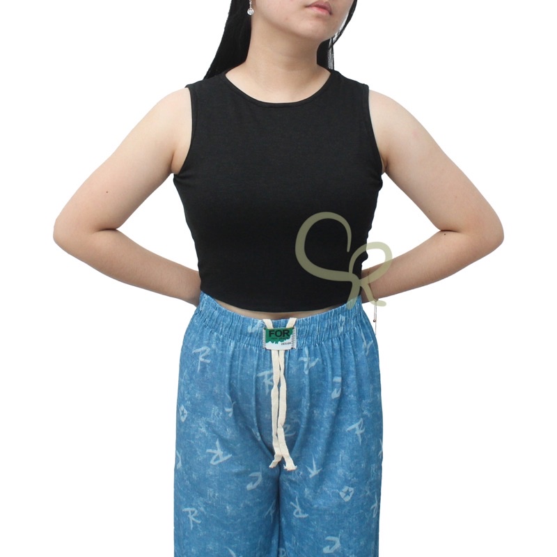 Basic Crop Tanktop Wanita Fashion Cotton Premium