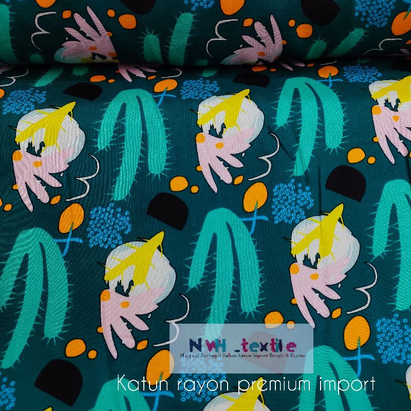 KATUN RAYON PREMIUM IMPORT MOTIF KAKTUS